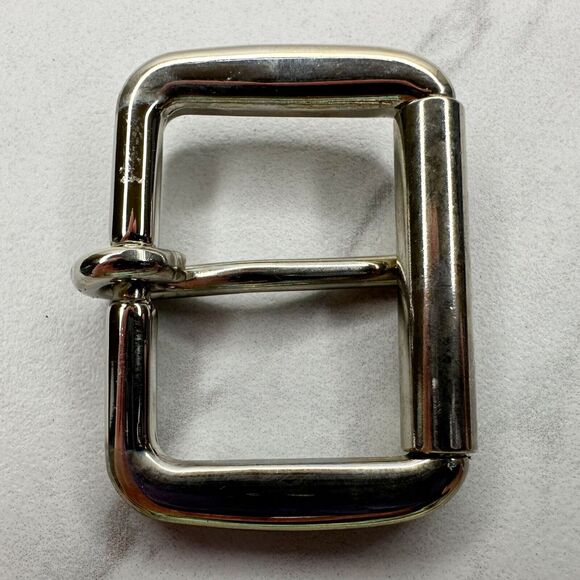 Silver Tone Simple Basic Roller Belt Buckle - Picture 2 of 7